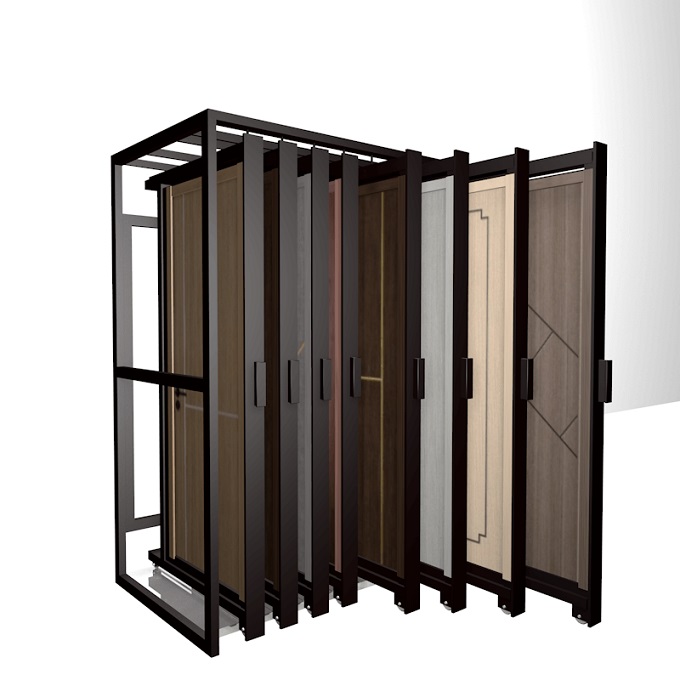 turning wood door display rack